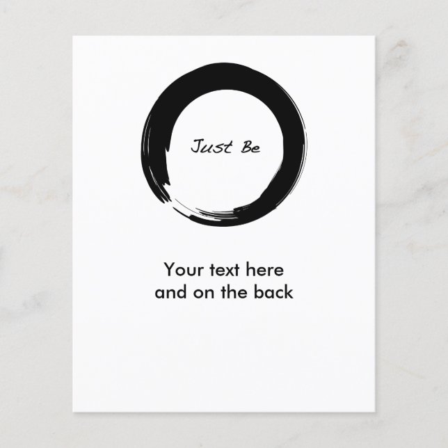 Zen-Symbol mit "Just Be" Flyer (Vorne)