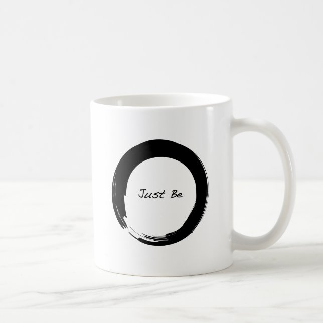Zen-Symbol mit "Just Be" Kaffeetasse (Rechts)