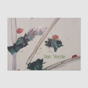 Zen Verde-Holiday Saison Zen Minimalistisch grüne Seidenpapier