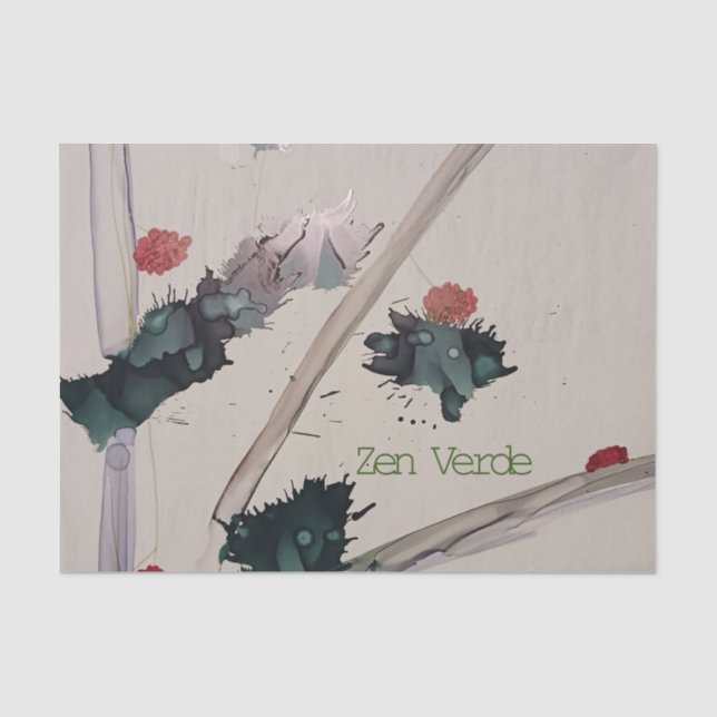Zen Verde-Holiday Saison Zen Minimalistisch grüne  Seidenpapier (Vorderseite)