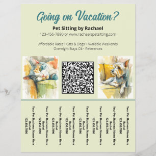 Zen-Wasserfarben-Tiersitter-Individualisierte Trän Flyer