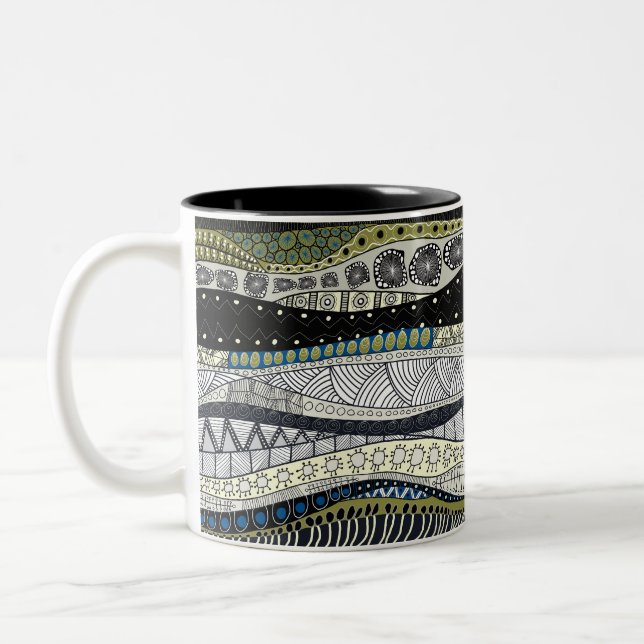 Zen Waves Abstract Design Mug Zweifarbige Tasse (Links)