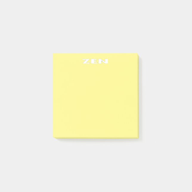 Zen-weiße gelbe Notizblöcke Post-it Klebezettel (Vorderseite)
