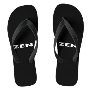 Zen-weiße schwarze Breitflips Flip Flops