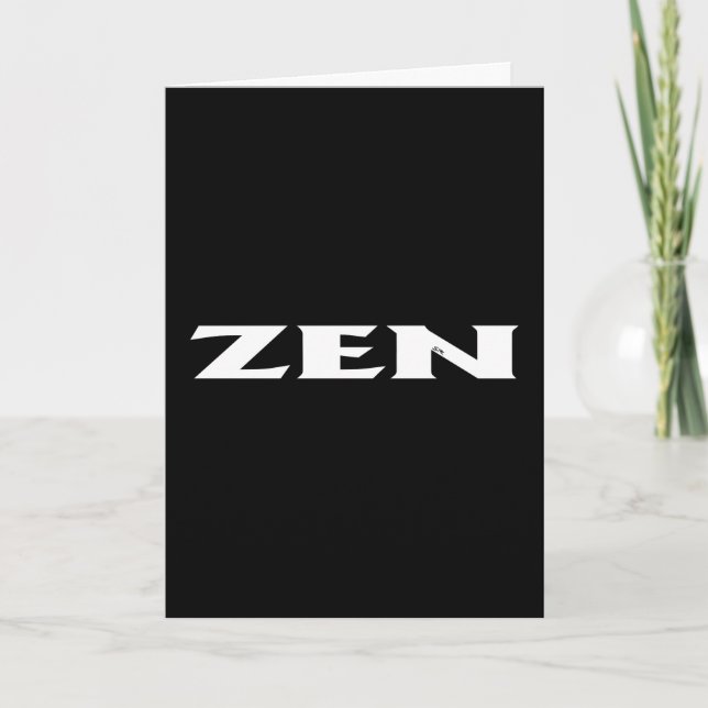 Zen weiße schwarze Grußkarte Karte (Vorderseite)