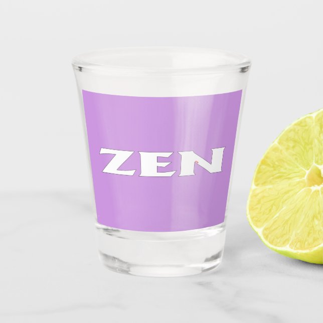 Zen-Weißlila-Glas Schnapsglas (Vorderseite)