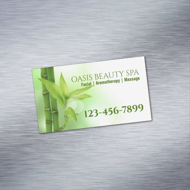 Zen WELLNESS-CENTER Salon Aromatherapie Massagethe Magnetische Visitenkarte (Beispiel)