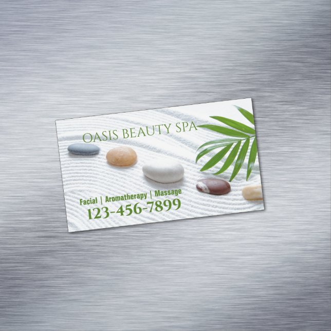 Zen WELLNESS-CENTER Salon Aromatherapie Massagethe Magnetische Visitenkarte (Beispiel)