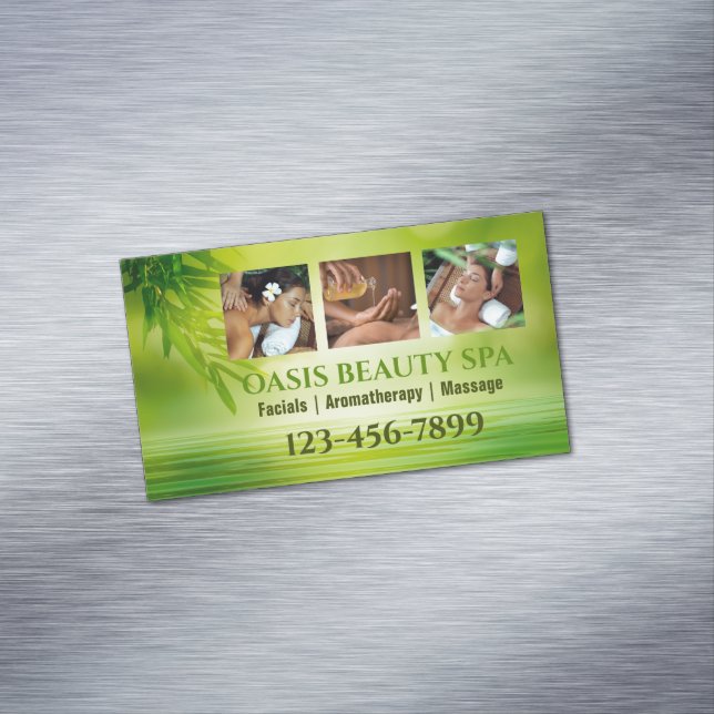 Zen WELLNESS-CENTER Schönheitssalon Aromatherapie  Magnetische Visitenkarte (Beispiel)