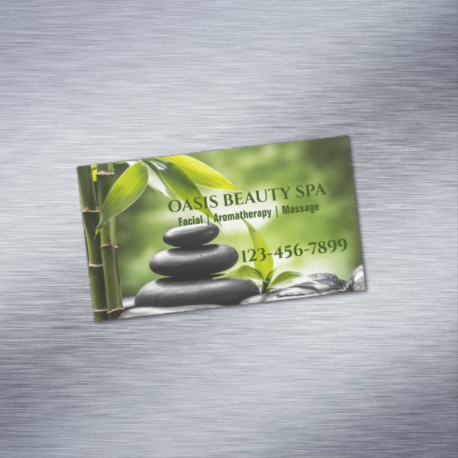 Zen WELLNESS-CENTER Schönheitssalon Aromatherapie  Magnetische Visitenkarte (Beispiel)