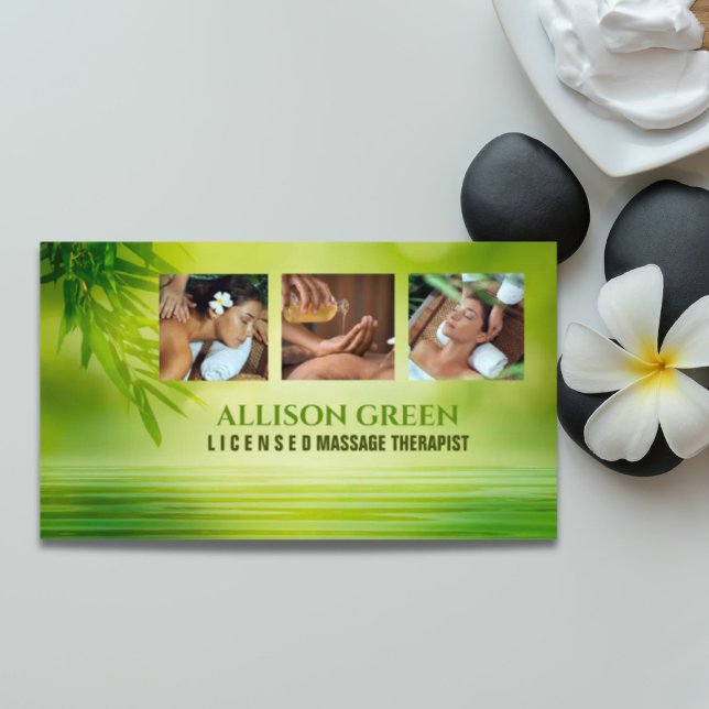Zen WELLNESS-CENTER Schönheitssalon Aromatherapie  Visitenkarte (Zen SPA Beauty Salon Aromatherapy Massage Therapy Business Card)