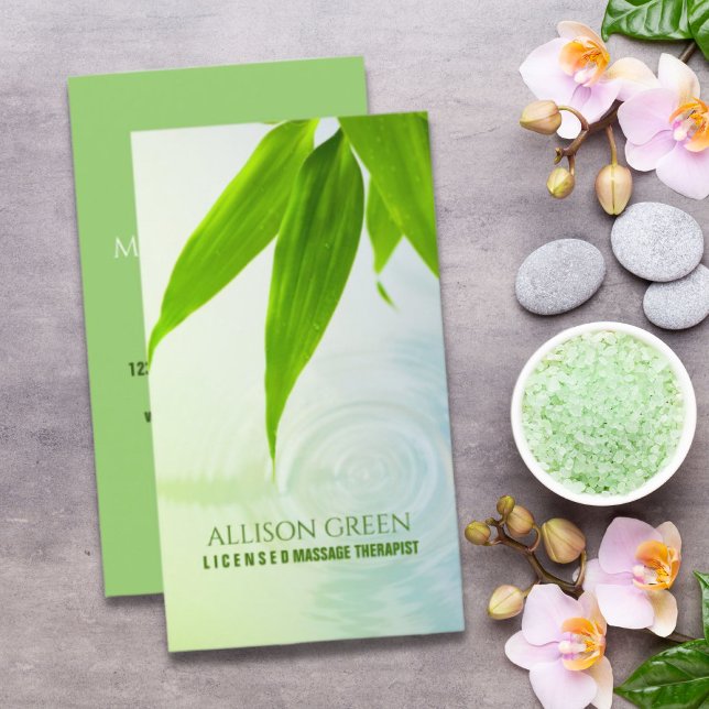 Zen WELLNESS-CENTER Schönheitssalon Aromatherapie  Visitenkarte (Zen SPA Beauty Salon Aromatherapy Massage Therapy Business Card)