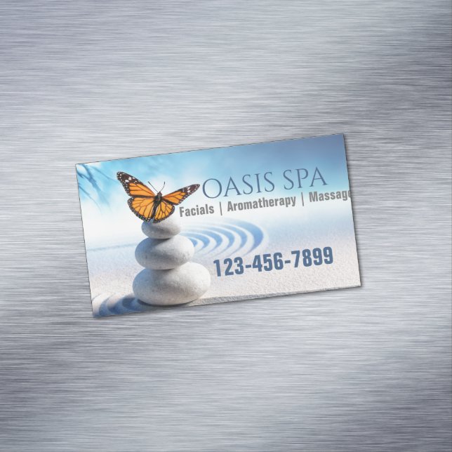 Zen WELLNESS-CENTER Yoga Instructor Meditation Mas Magnetische Visitenkarte (Beispiel)