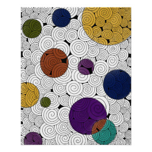 Zen-Wirbel mit Farbblasen-Plakat Poster