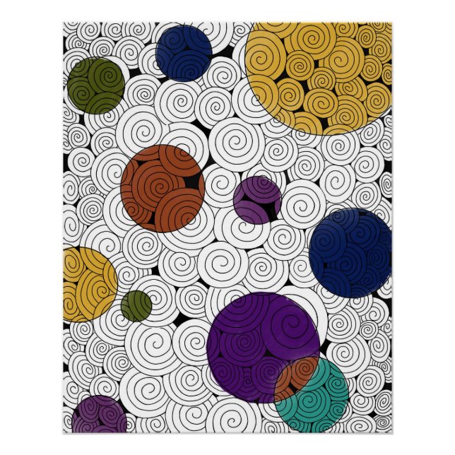 Zen-Wirbel mit Farbblasen-Plakat Poster (Vorderseite)