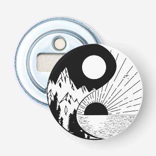 Zen Yin Yang Schwarz-weiß Flaschenöffner