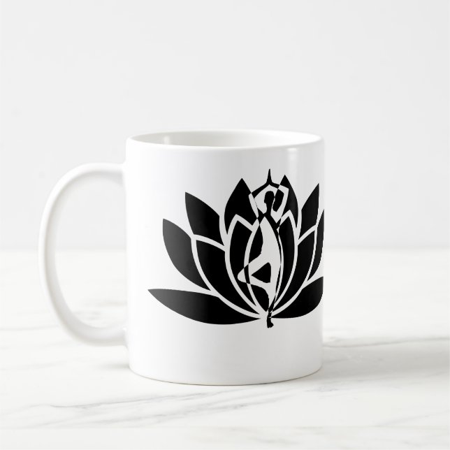 Zen Yoga Lotus Blume Spirituelle Namaste Kaffeetasse (Links)