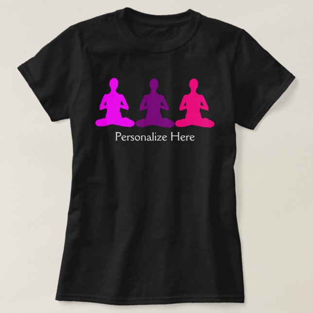 Zen Yoga Lotus Meditation Neon Farbe T-Shirt (Design vorne)