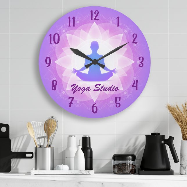 Zen Yoga Lotus Medizin Personalisiert Große Wanduhr (Von Creator hochgeladen)
