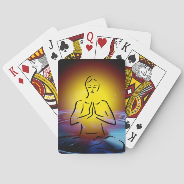 Zen Yoga Meditation Lotus Namaste Spirituell Spielkarten (Rückseite)