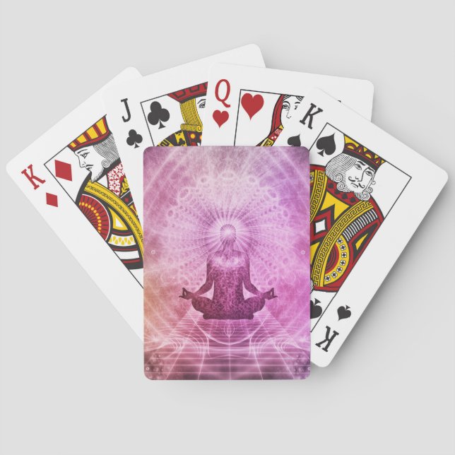 Zen Yoga Medizin Spiritueller Lotus Lila Spielkarten (Rückseite)