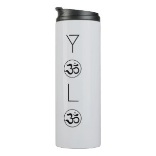 Zen YOLO Om Minimalistisch Gray Thermosbecher