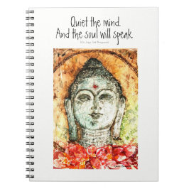 Zen-Zitat-Buddha-Aquarell-Kunst-gewundenes Notizblock