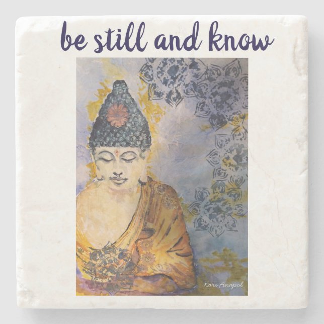 Zen-Zitat-BuddhasteinUntersetzer Steinuntersetzer (Vorderseite)