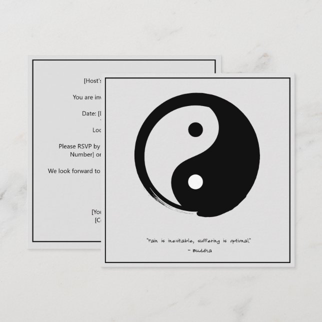 Zen Zitat: Weisheit und Meditation Einladung (Vorne/Hinten)