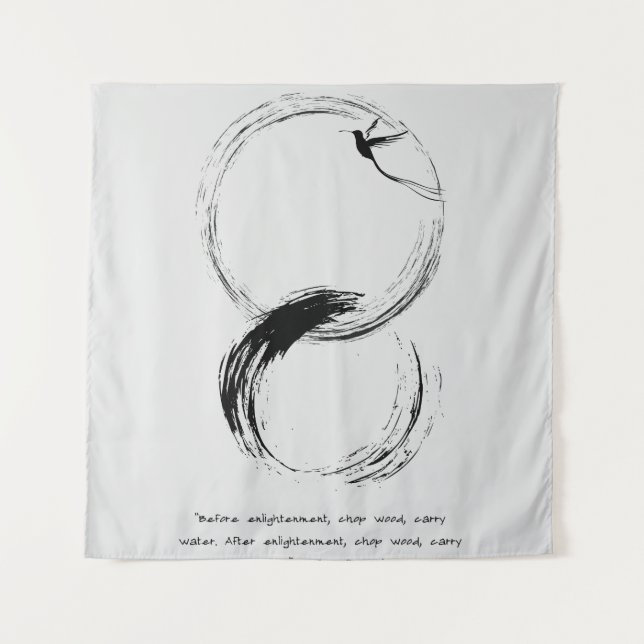 Zen Zitat: Weisheit und Meditation Wandteppich (Vorderseite)