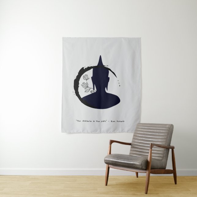 Zen Zitat: Weisheit und Meditation Wandteppich (Beispiel)