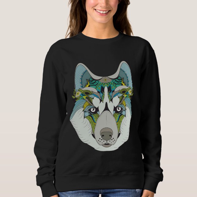 Zenart Gemustert Husky Sweatshirt (Vorderseite)