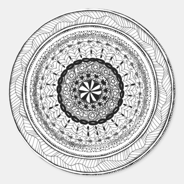 Zendala "Meer" Round Sticker (Vorderseite)