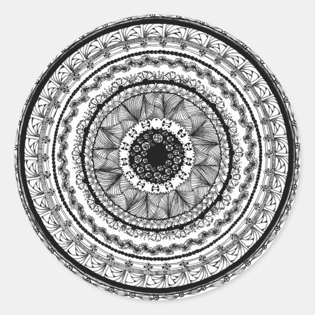Zendala "Vanity" Round Sticker (Vorderseite)