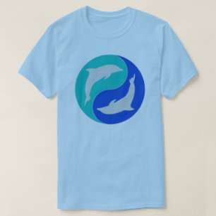 Zendelphine yin Yang-Delphinentwurf T-Shirt