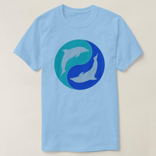 Zendelphine yin Yang-Delphinentwurf T-Shirt (Design vorne)