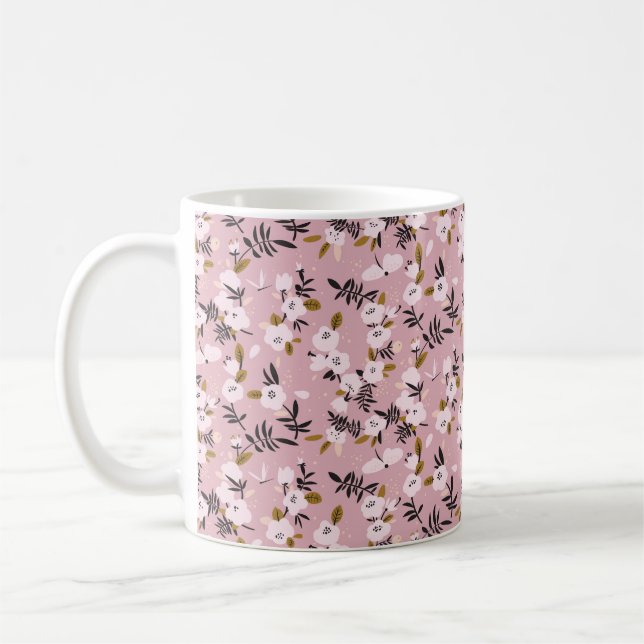 Zender Frühlingskirsche blühen auf rosa  Kaffeetasse (Links)