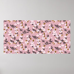 Zender Frühlingskirsche Blüte auf rosa Poster