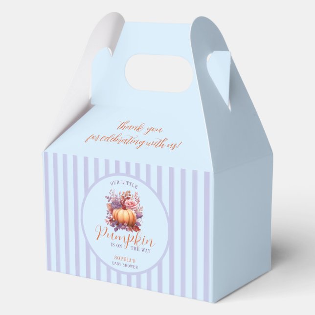 Zender kleine Kürbis ist auf dem Weg Babydusche Geschenkschachtel (Vorderseite)