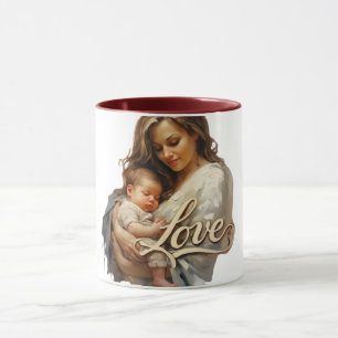 Zender Mother Baby Liebe Script Tasse