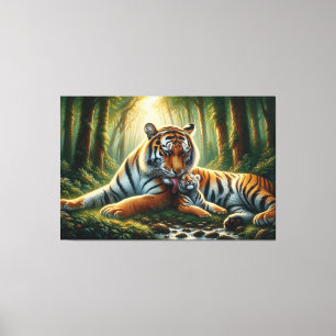 Zender Tigers Moment in der Naturmalerei Leinwanddruck