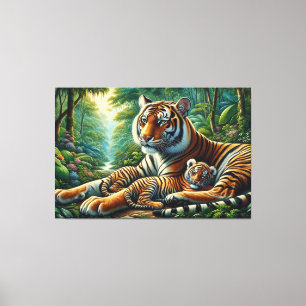 Zender Tigers Moment in der Naturmalerei Leinwanddruck