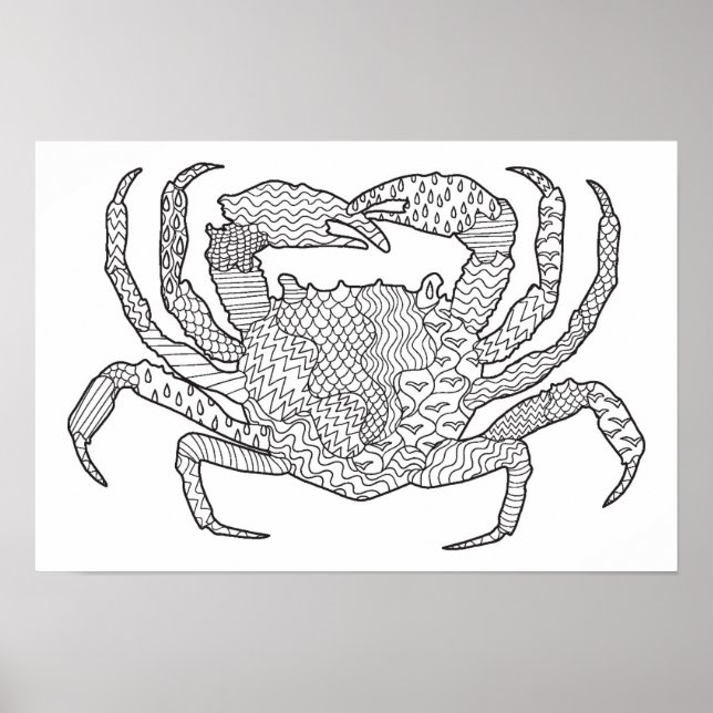 Zendoodle Crab 2 Poster (Vorne)