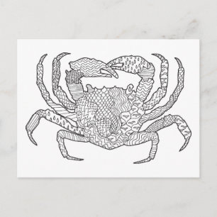 Zendoodle Crab Postkarte
