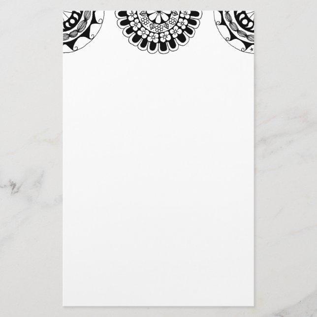 Zendoodle-Mandala-Header 3 Briefpapier (Vorderseite)