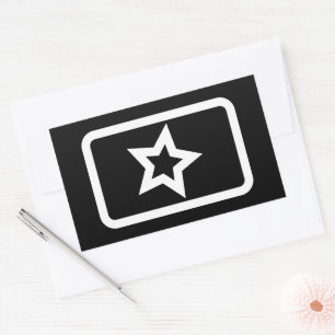 Zener Card   Hollow 5 Point Star Rechteckiger Aufkleber