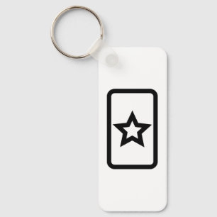 Zener Card   Hollow 5 Point Star Schlüsselanhänger