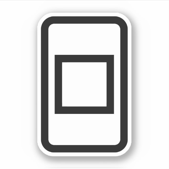 Zener Card | Hollow Square Aufkleber (Vorderseite)