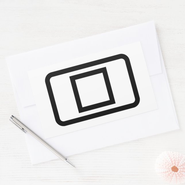 Zener Card | Hollow Square Rechteckiger Aufkleber (Umschlag)