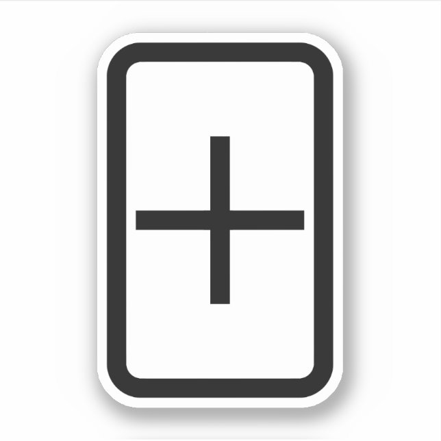 Zener Card | Pluszeichen Aufkleber (Vorderseite)